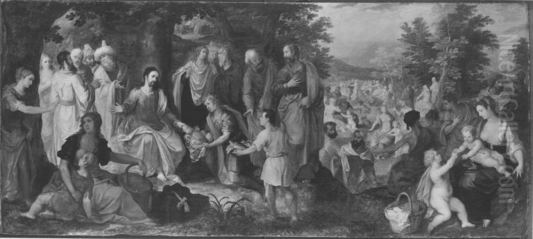 Die Vermehrung der Brote und Fische Oil Painting by Hendrick van Balen the Elder