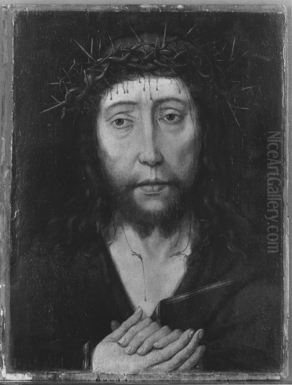 Christ with crown of thorns Oil Painting by Dieric Bouts