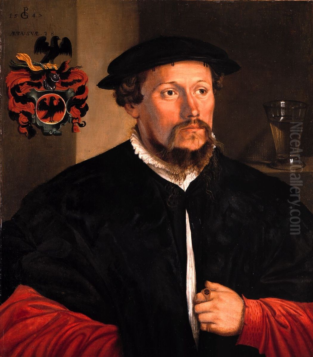 Portrait of Lienhard Hirschvogel Oil Painting by Georg Pencz