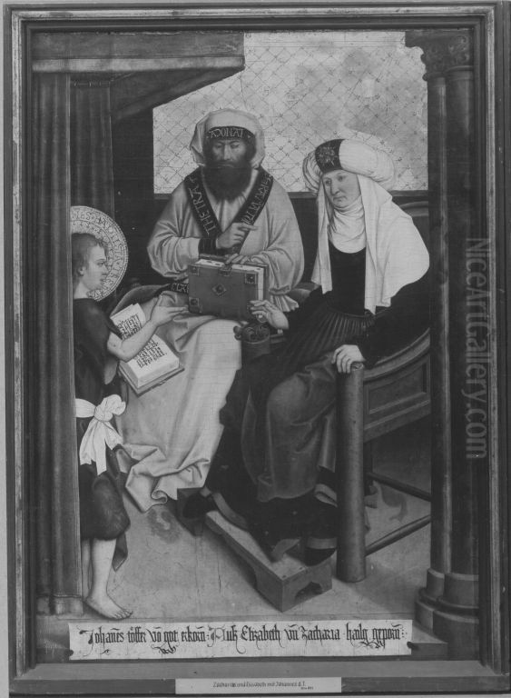 Elisabeth und Zacharias mit Johannes dem Taufer Oil Painting by Bernhard Strigel