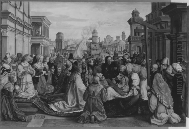 Kreuzauffindung der hl. Helena Oil Painting by Barthel Beham