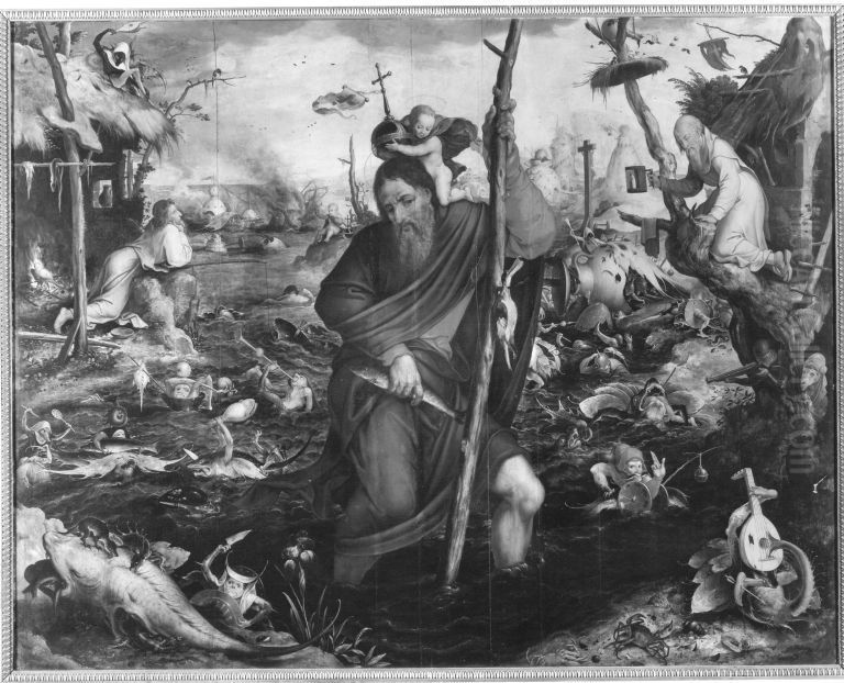 Hl. Christophorus Oil Painting by Jan Mandijn