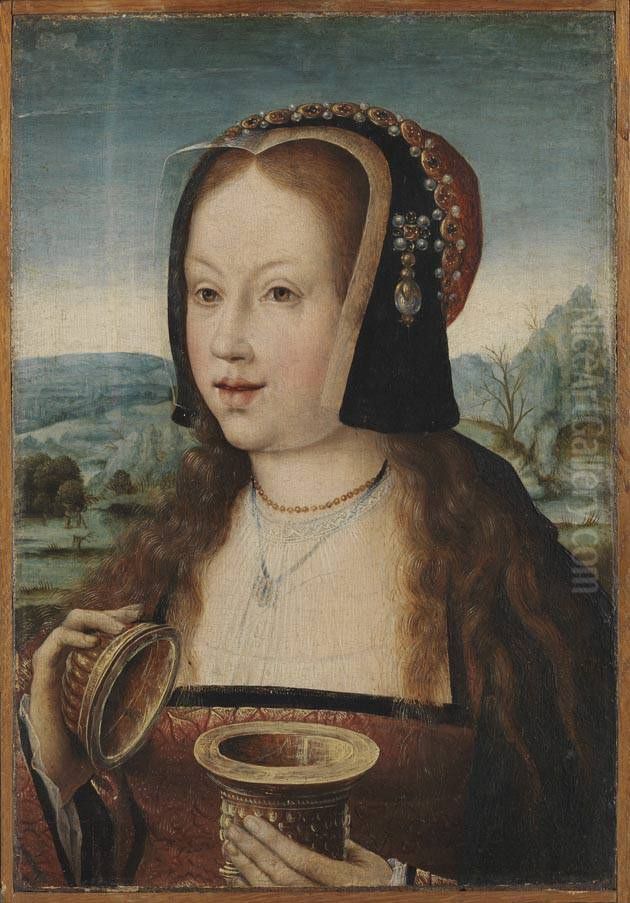 Hl. Maria Magdalena (Margarethe von Osterreich) Oil Painting by Orley, Bernard van