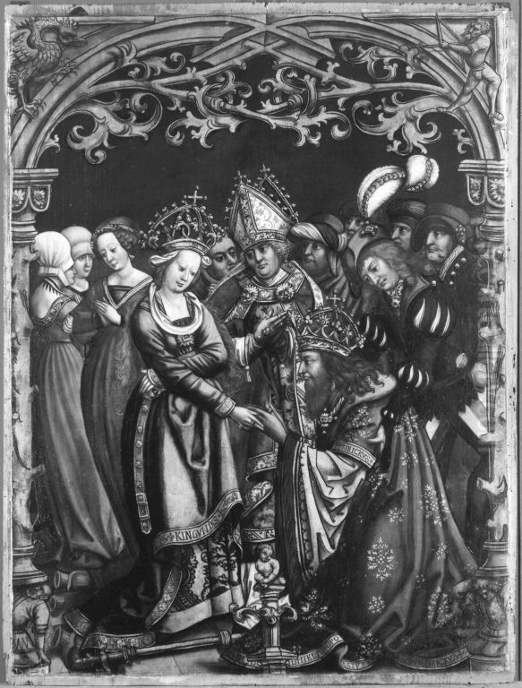 Kaiser Heinrich bittet die Kaiserin um Vergebung Oil Painting by Hans Holbein the Elder