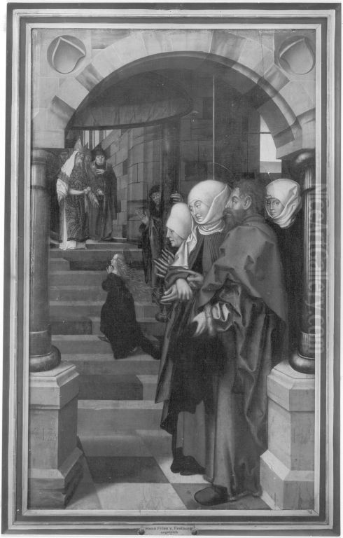 Tempelgang Mariens Oil Painting by Hans Fries