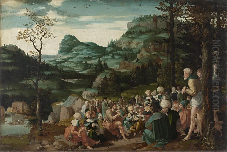 Die Predigt Johannes des Taufers in der Wuste Oil Painting by Jan Swart Van Groningen