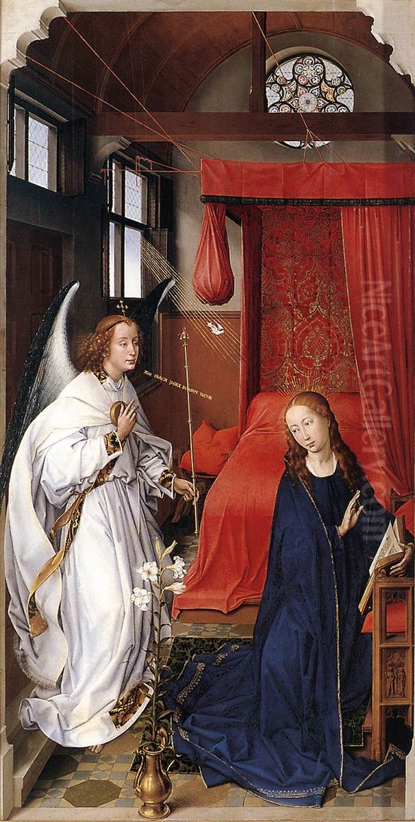 St Columba Altarpiece (left panel) Oil Painting by Rogier van der Weyden