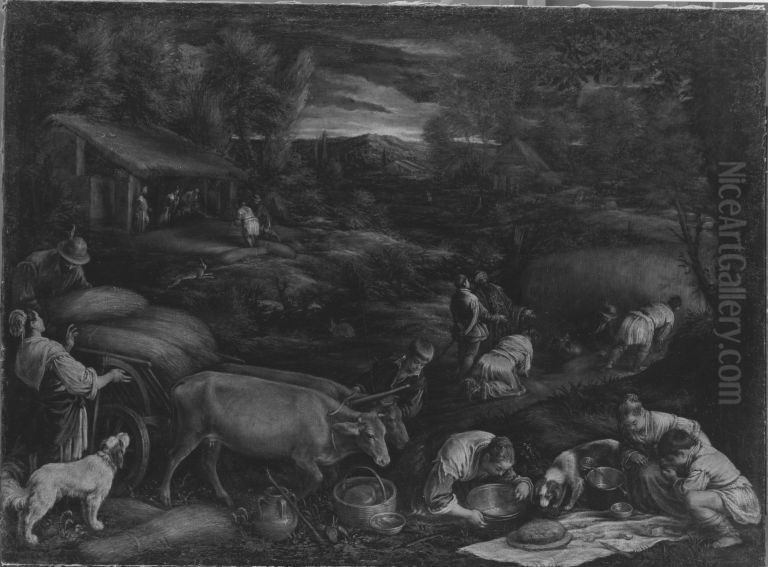 Der Sommer (Boas und Ruth) Oil Painting by Francesco Bassano the Younger