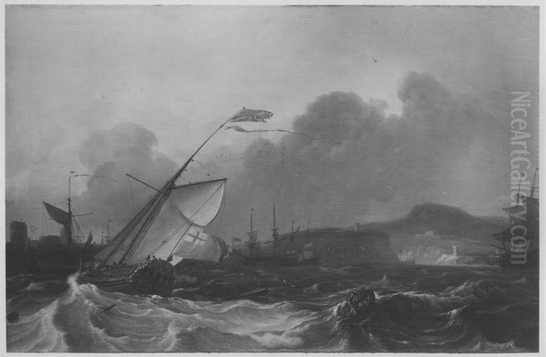 Die Reede von Plymouth Oil Painting by Ludolf Backhuysen II