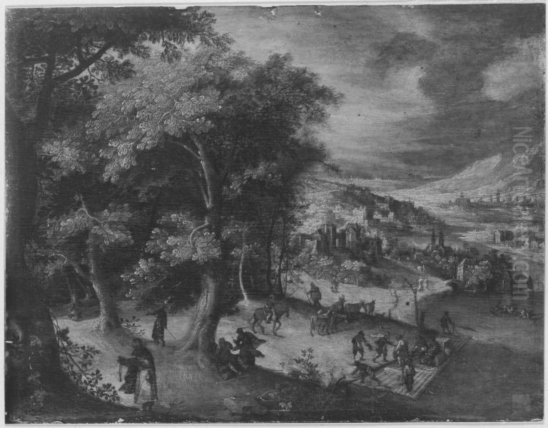 Flusslandschaft Oil Painting by Paul Bril