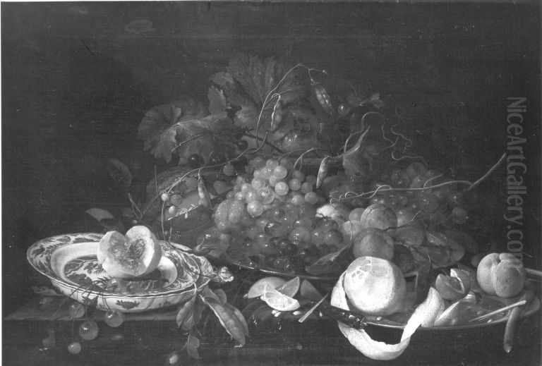 Fruchtestuck Oil Painting by Jan Davidsz. De Heem