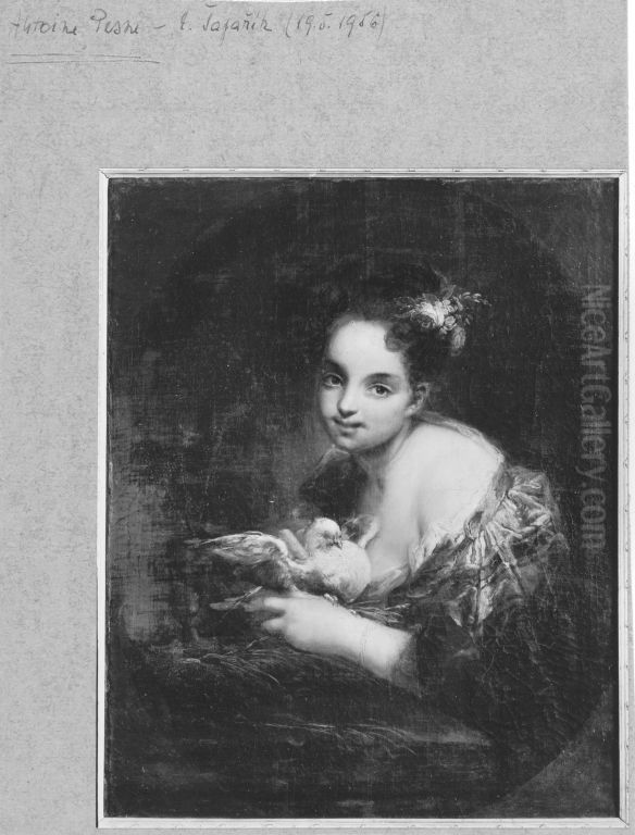 Ideales Madchenbildnis Oil Painting by Antoine Pesne