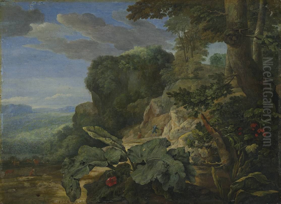 Felsenlandschaft Oil Painting by Eglon van der Neer