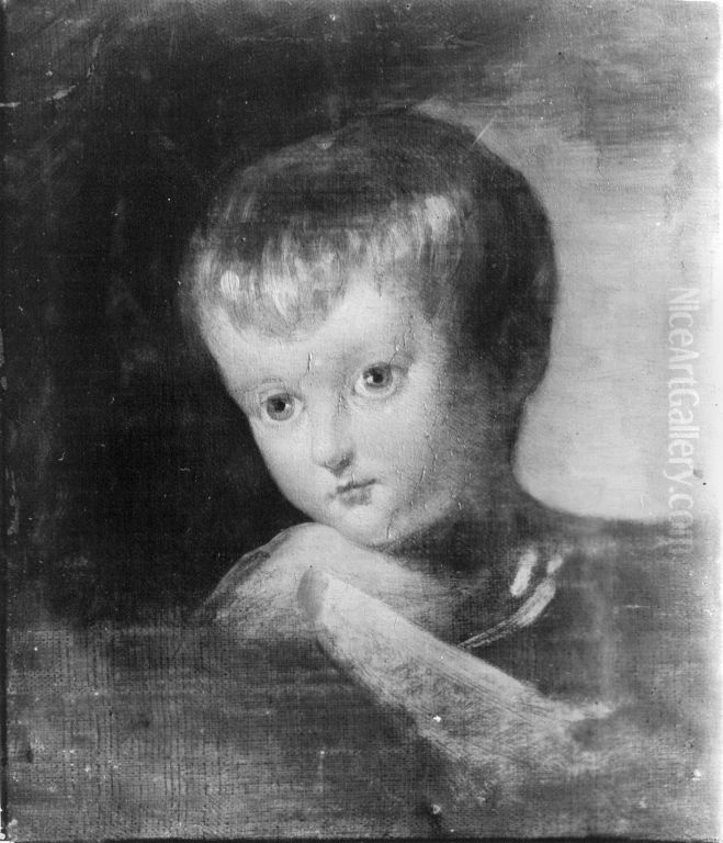 Langers Sohn Carl Lambert (?) als Kind Oil Painting by Johann Peter Von Langer