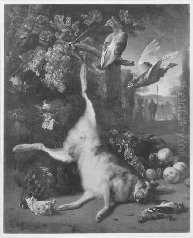 Jagdbeutestillleben mit Hasen Oil Painting by Jan Weenix