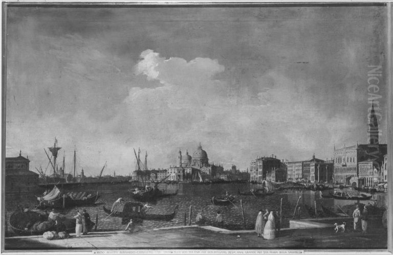 Riva degli Schiavoni mit Blick auf Santa Maria della Salute Oil Painting by Canaletto