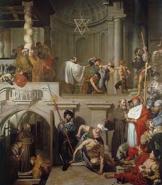 Papst Nicolaus V. besucht das Grab des hl. Franziskus Oil Painting by Gerard Douffet