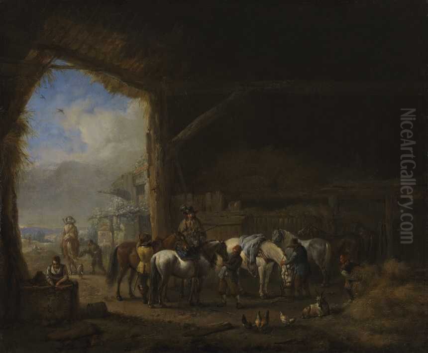 Pferdestall Oil Painting by Philips Wouwerman