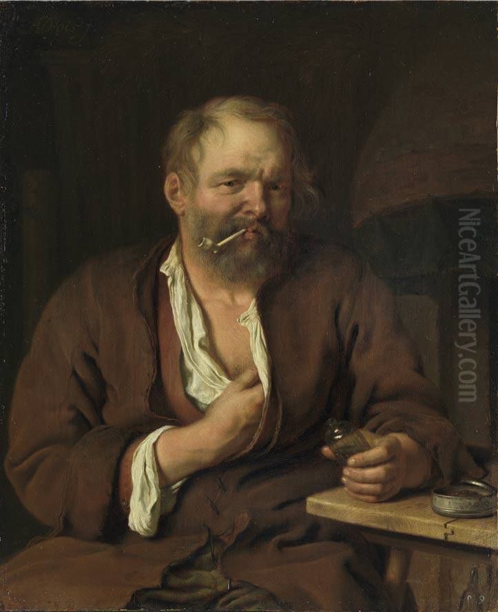 Tabakraucher Oil Painting by Ary de Vois