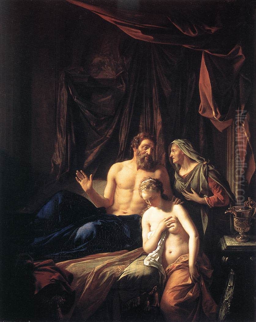 Sarah presenting Hagar to Abraham. Oil Painting by Adriaen Van Der Werff