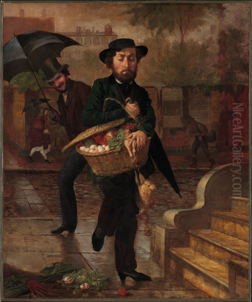 First Marketing Oil Painting by Lilly Martin Spencer