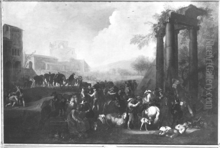 Vorbereitung zu einem Markt Oil Painting by Rugendas, Georg Philipp I