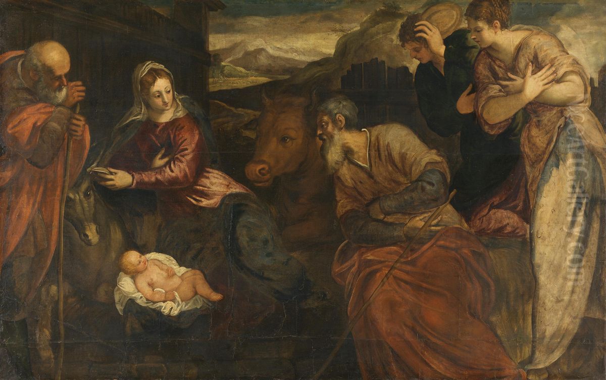 Anbetung durch die Hirten Oil Painting by Jacopo Tintoretto