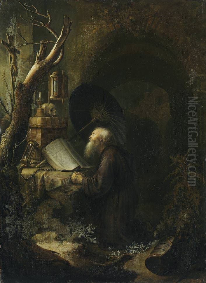Betender Einsiedler Oil Painting by Gerrit Dou