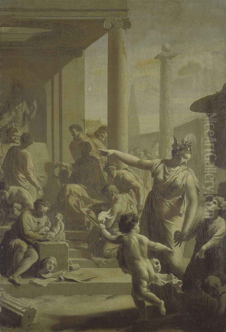 Einfuhrung in den Tempel der Schonen Kunste Oil Painting by Adriaen Van Der Werff