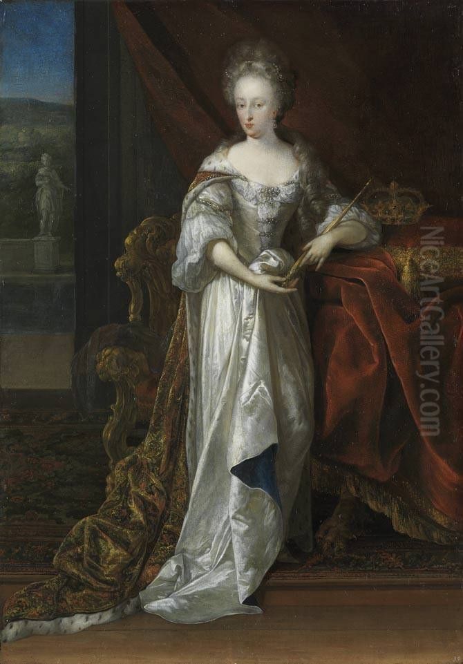 Maria Anna of Neuburg, Queen of Spain Oil Painting by Eglon van der Neer