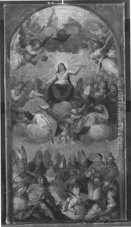 Maria auf Wolken mit Heiligen Oil Painting by Hans Rottenhammer