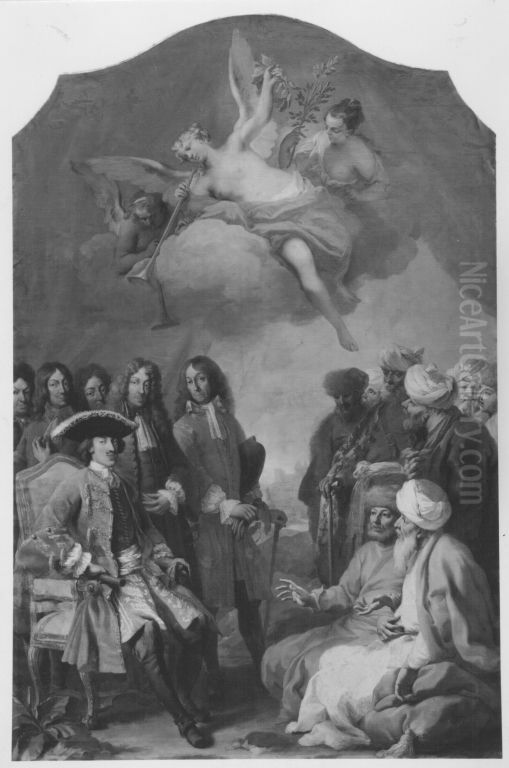 Kurfurst Max Emanuel empfangt eine turkische Gesandtschaft Oil Painting by Jacopo Amigoni