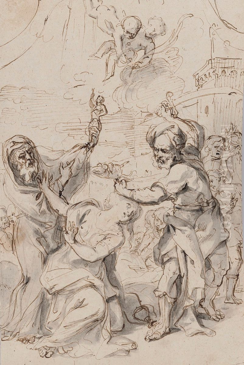 Martyrdom of Saint Barbara. Oil Painting by Theodoor van Thulden
