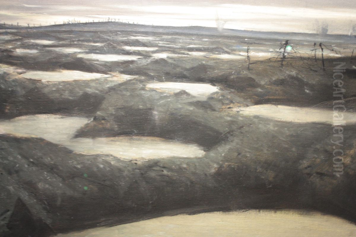 After a Push Oil Painting by C. R. W. Nevinson