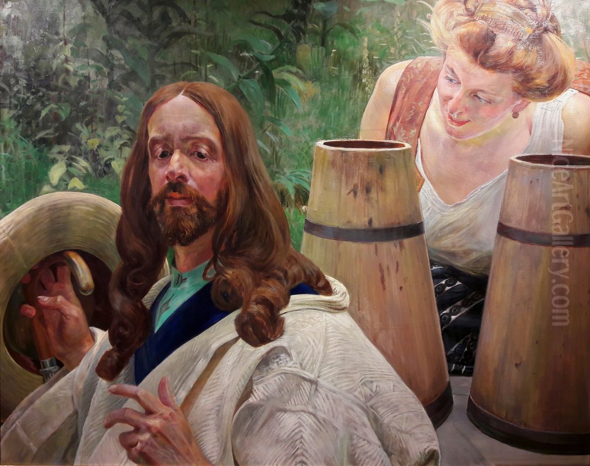 Christ and the Samaritan woman. Oil Painting by Jacek Malczewski