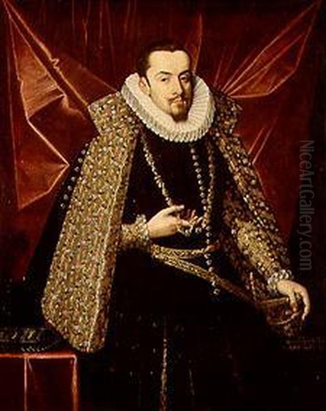 Albrecht der Fromme, Erzherzog von Osterreich Oil Painting by Juan Pantoja de la Cruz