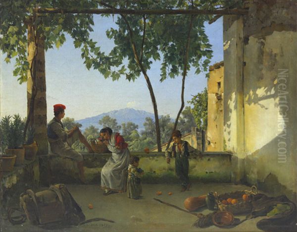 Balcony In Sorrento Oil Painting by Sylvester Shchedrin