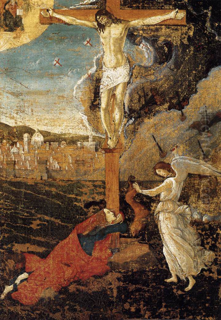 Mystic Crucifixion Oil Painting by Sandro Botticelli