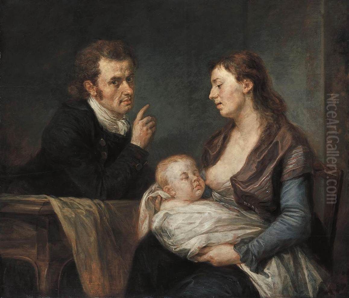 Family Portrait Oil Painting by Johann Georg Edlinger