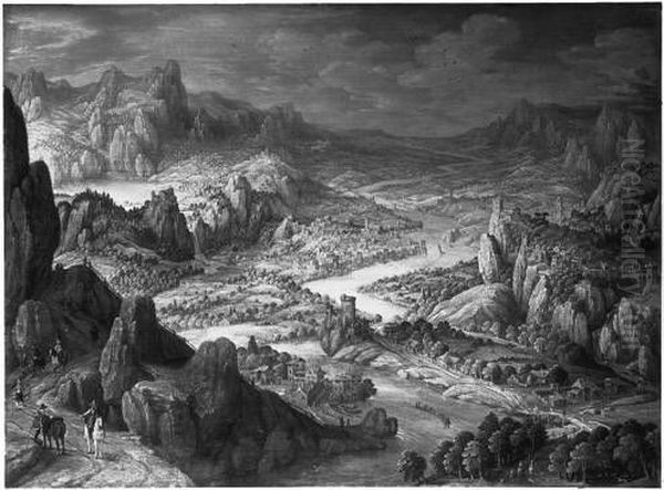 Felslandschaft Oil Painting by Tobias Verhaecht