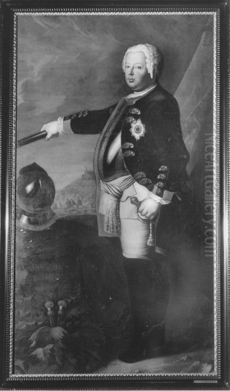 Konig Friedrich Wilhelm von Preussen Oil Painting by Antoine Pesne