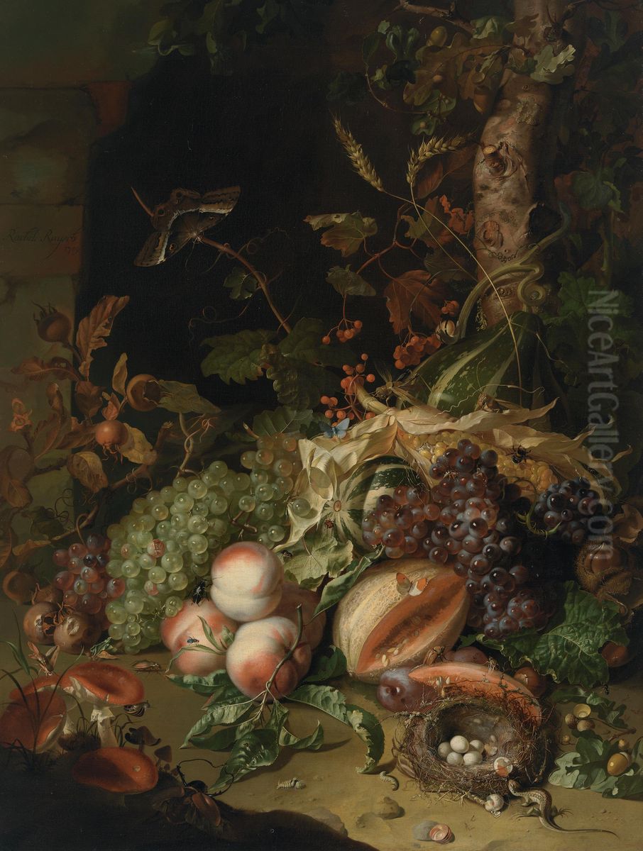 Fruchtestuck Oil Painting by Rachel Ruysch