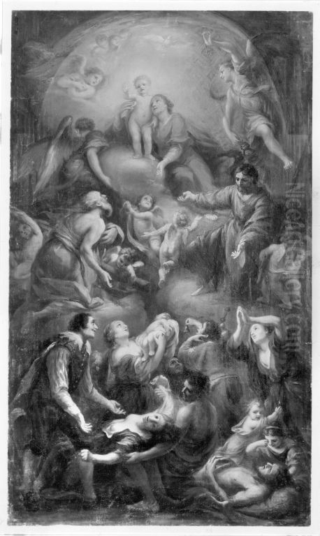 Madonna als Furbitterin von Pestkranken Oil Painting by Johann Jakob Dorner the Elder