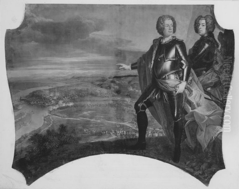 Karl Albrecht und Ferdinand Maria Innocenz bei der Eroberung von Belgrad (2. Eroberung) Oil Painting by Franz Joachim Beich