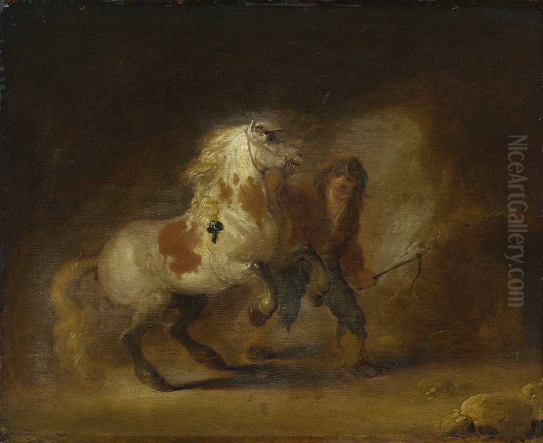 Pferd und Knecht Oil Painting by Benjamin Gerritsz Cuyp