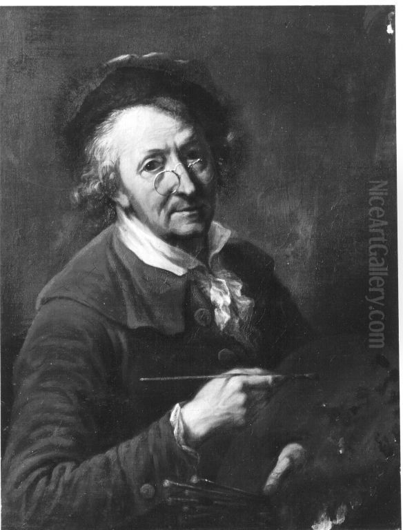 Selbstbildnis Oil Painting by Franz Ignaz Oefele