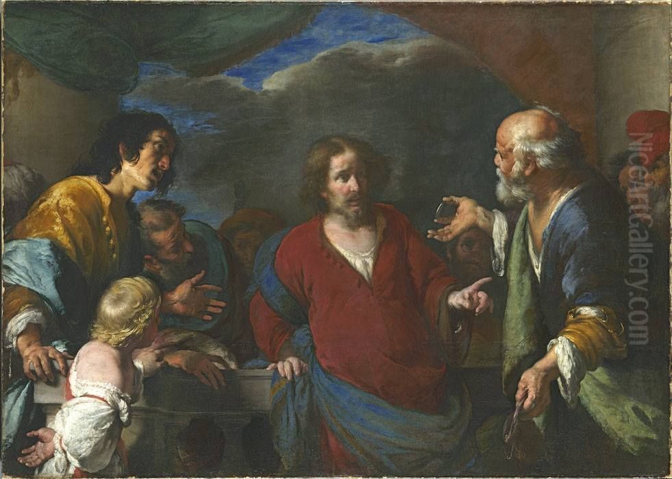 Das Gleichnis vom Zinsgroschen Oil Painting by Bernardo Strozzi