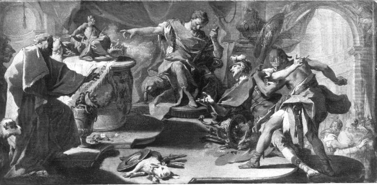 Der hl. Eustachius verweigert den Gotzendienst Oil Painting by Giambattista Pittoni