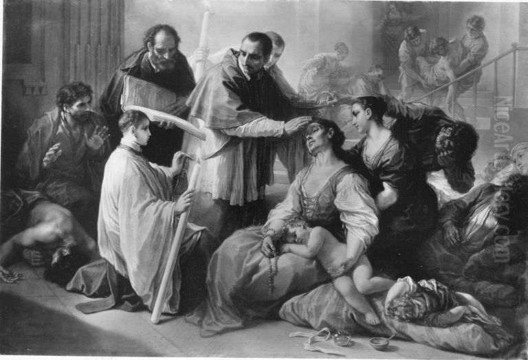 Der hl. Karl Borromaus unter den Pestkranken Oil Painting by Benedetto Luti