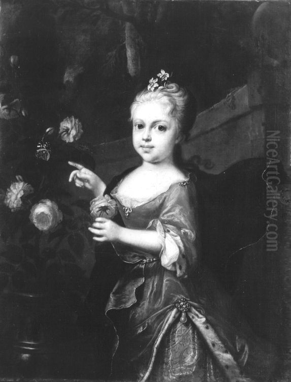 Maria Anna of Austria as child Oil Painting by Adam Manyoki
